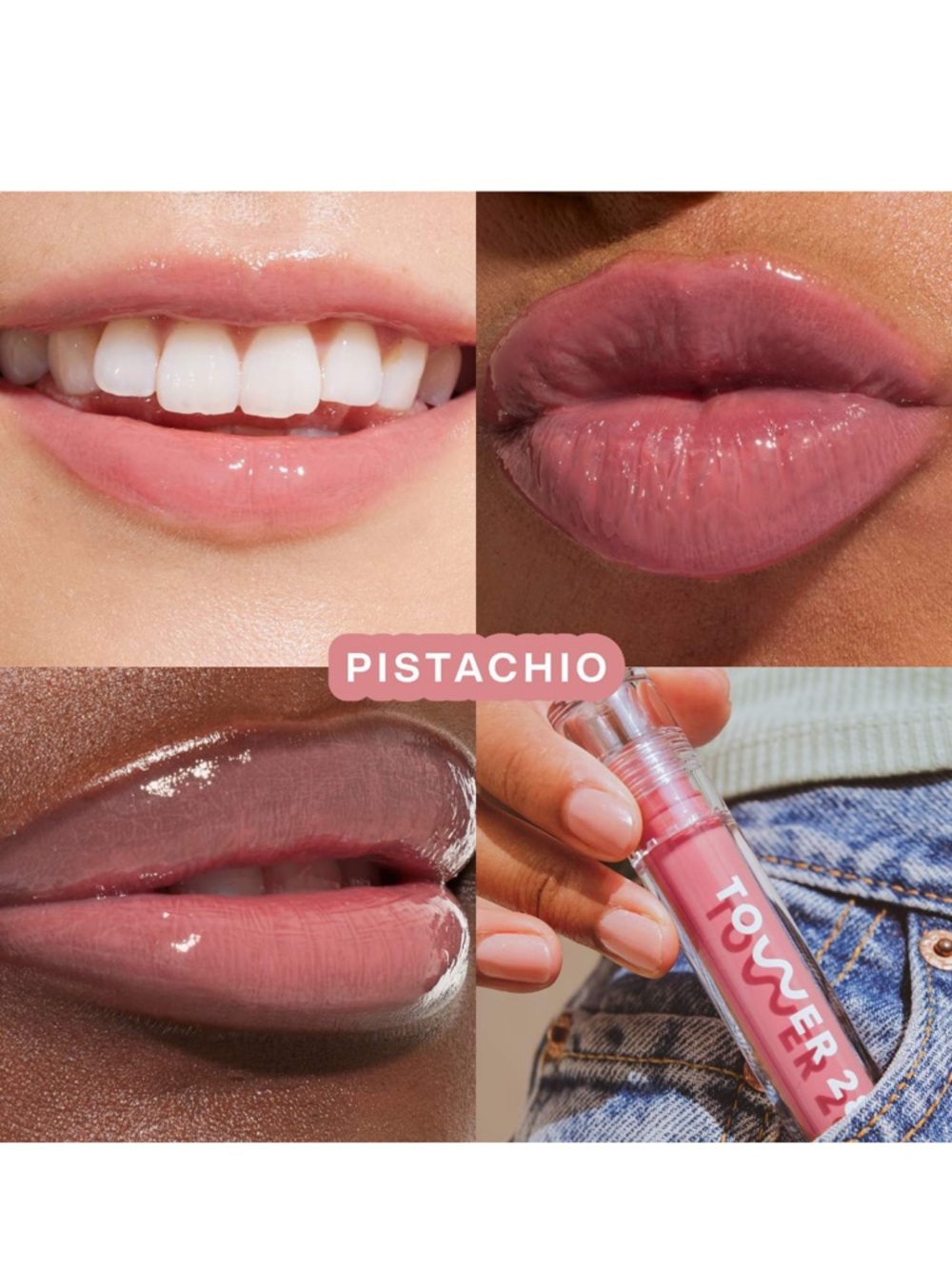 Tower 28 Pink Lip Gloss & Lip Treatment in Sheer Mocha (Added Daisy Bag Charm) - Picture 10 of 14